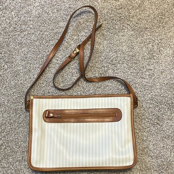 Allan Edwards Vintage Striped Bag Leather Crossbody Purse - Picture 2 of 6